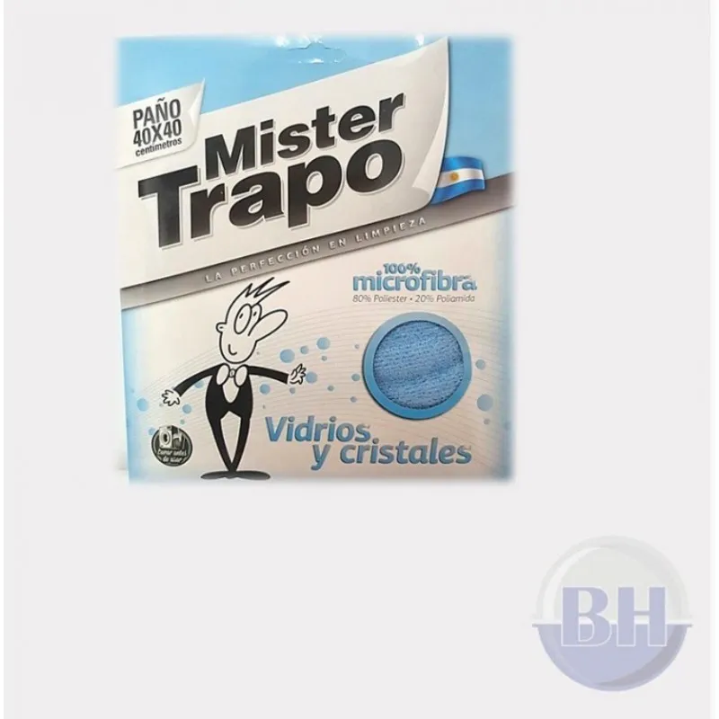 PAÑO MICROFIBRA LIMPIA VIDRIOS MR TRAPO